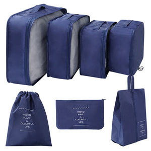 Travel <b>Storage</b> Bag Set 7 Piece Large Capacity Clothing Organizer With Mesh Pockets For Trip Packing And <b>Toiletries</b> <b>Storage</b> - Product Image 1