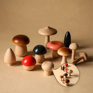 Wooden mushroom balance stacking fun children's intellectual development multifunctional stacking high hands-on educational toys