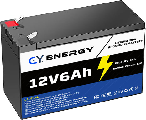 12V 6Ah Rechargeable Solid State LiFePO4 Battery Maintenance Free 6000 Cycles for UPS Alarm System Emergency Light Toy Car