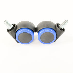 Rodízios para Cadeira de Escritório Azuis de Design Moderno 50mm com Freio, Nylon PU e Rolamento de Esferas, Peça Giratória para Móveis Azul - Product Image 2