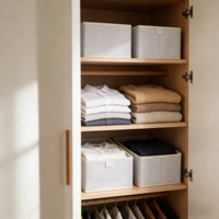 Panier de rangement pliable en tissu non tissé 6 pièces pour la literie, les draps, les vêtements, les housses de couette, l'organisateur