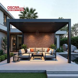 Pergola bioclimatique imperméable en aluminium pour <span class=keywords><strong>jardin</strong></span> extérieur, terrasse, patio, bord de piscine, abri d'ombrage pour la détente - Product Image 2