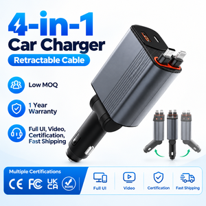 Cargador <span class=keywords><strong>de</strong></span> Coche 4 en 1 <span class=keywords><strong>de</strong></span> 78W al por Mayor <span class=keywords><strong>de</strong></span> Fábrica con Cable Retráctil USB Tipo C, Cargador Rápido <span class=keywords><strong>para</strong></span> Teléfono, <span class=keywords><strong>el</strong></span> Más Vendido <span class=keywords><strong>para</strong></span> <span class=keywords><strong>iPhone</strong></span> Pro Max - Product Image 1