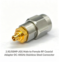 Adaptateur coaxial RF 2.92/SSMP-JGG 2.92mm mâle-mâle (GPPO) femelle, connecteur de précision en acier inoxydable pour ondes millimétriques DC-40GHz
