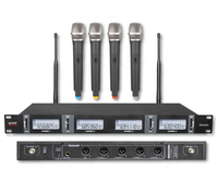 Système de microphone à main sans fil QUAD UHF 4 Microphone radio