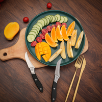 RVS gebogen schilmesje 3,5 inch, zwarte kunststof geplaatste haakpunt, ambidextrous, vaatwasserbestendig, milieuvriendelijk, keuken, fruit