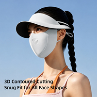 Masque facial en soie glacée anti-UV UPF50+ avec cache-glace intégré et ouverture pour boisson, respirant, pour activités de plein air, OEM/ODM, pour femme
