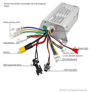 ชุดควบคุมมอเตอร์ไร้แปรงถ่าน 36V 350W สำหรับจักรยานไฟฟ้า สกู๊ตเตอร์ไฟฟ้า พร้อมจอแสดงผล LED และคันเร่ง สำหรับซ่อมแซม Xiaomi M365 - Product Image 2