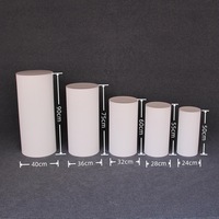 Ensemble de 3/5 supports à fleurs en métal blanc, socle ondulé, socle rond pour gâteau, ensemble de socles pour desserts, décoration de mariage