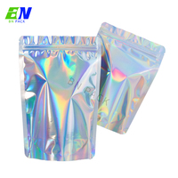 Sacs de mylar holographiques de 3.5g avec coffret en stock design anti-odeurs refermables pour emballage de bonbons à la fraise