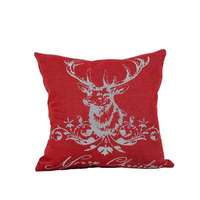 Housse de coussin de Noël en jacquard tissé magnifique - Amovible et lavable