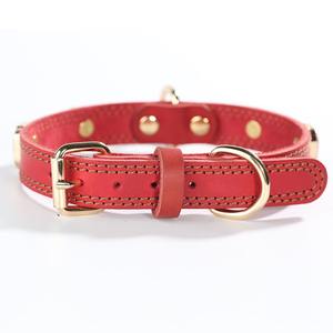 <span class=keywords><strong>Collar</strong></span> de perro de cuero genuino DIY personalizado, hebilla de doble hilo ajustable suave y duradero para todas las razas de perros - Product Image 2