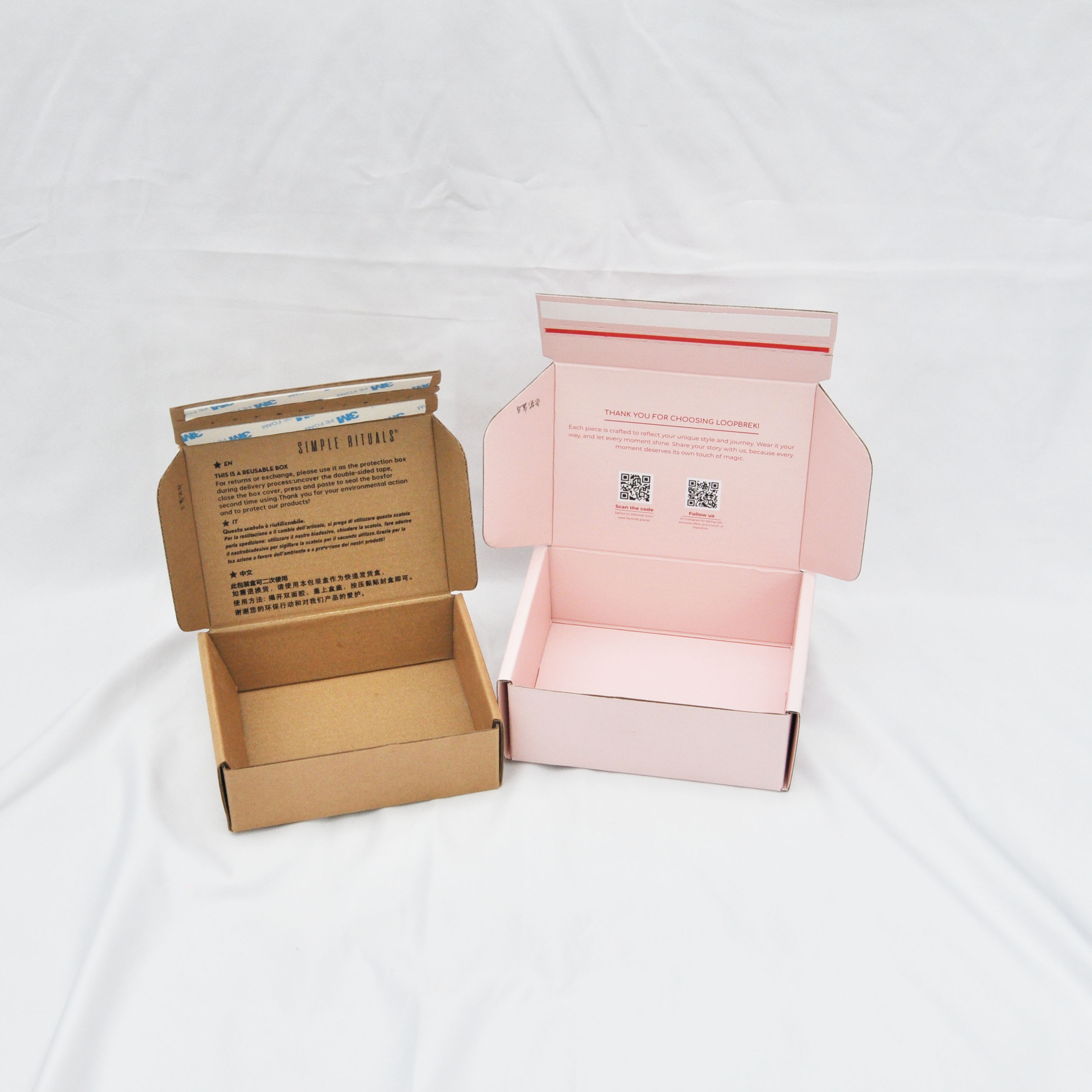Custom Logo Packaging Carton Self Seal Adhesive Stick Zipper Mailer Shipping Box Tear-Open Packaging Tear-Off Paper Gift Boxes