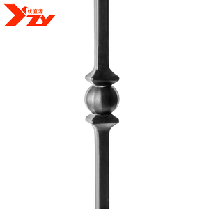 Contemporary Wrought Iron Interior <strong>Aalto</strong> Modern Indoor Stair Railing Sphere Double Forged Ball Baluster Iron Balusters - Product Image 4