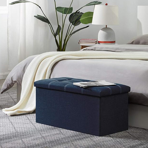 ที่วางเท้าแบบพับได้หรือที่จัดเก็บของสำหรับห้องนอน ห้องนั่งเล่น ทรงสี่เหลี่ยมผืนผ้า - Product Image 6