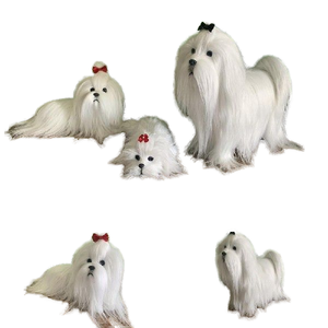 Juguete de Peluche Hecho a Mano, Súper Suave, Perro Maltés Blanco, Accesorio para Cachorros, Unisex, Navidad - Product Image 1