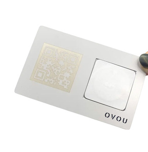0.8 213 nfc สมาร์ทการ์ดโลหะบัตรเครดิตชิป NFC บัตรโลหะที่มองไม่เห็น