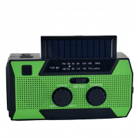 Radio d'urgence domestique avec batterie 5000 mAh, chargement USB-C, panneau solaire, manivelle, lampe de lecture LED, alarme SOS, haut-parleur interne