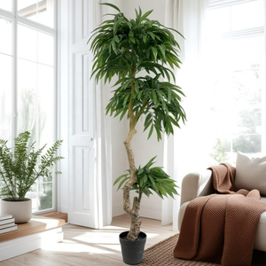 Lớn Cao-Giả Màu Xanh Lá Cây Lá Chậu Ficus Thực Sự Khóc Cây Liễu Chi Nhánh Nhân Tạo Cây Xoài Cho Lễ Hội Cảnh - Product Image 1