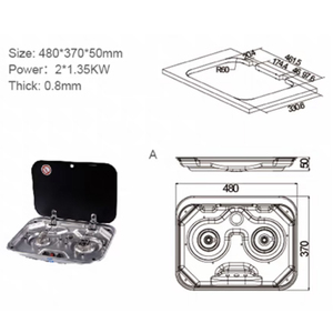 Gran oferta, estufa de Gas RV de acero inoxidable, tapa de vidrio templado, estufa de Gas para autocaravana, estufa de Gas para remolque estilo RV587 - Product Image 4