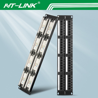 Panel Patch Jaringan UTP NT P029 24/48 Port 1U/2U Rak 19 Inci, Baja Canai Dingin 1.5mm, Cat5e Cat6