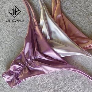 Traje de Baño Personalizado de Marca Privada 2024, Fabricante de Bikinis para Mujer, Traje de Baño Brasileño de Dos Piezas, Conjunto de Bikini de Satén - Product Image 2