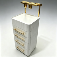 Chariot de rangement mobile pour salon de coiffure OEM personnalisé, avec poignée dorée, plusieurs tiroirs, couleur personnalisable, vente en gros