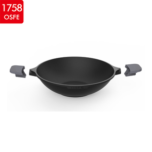 Haute Qualité Antiadhésive 38Cm Moulage sous pression En Aluminium Ustensiles De Cuisine <span class=keywords><strong>Grand</strong></span> <span class=keywords><strong>Wok</strong></span> Avec Couvercle - Product Image 5