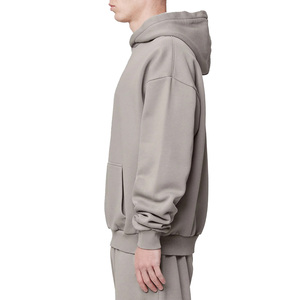 Sweat-shirt en laine noire chaude surdimensionné pour homme Healy, 100% coton, pull à capuche avec poche, logo personnalisé, unisexe - Product Image 3