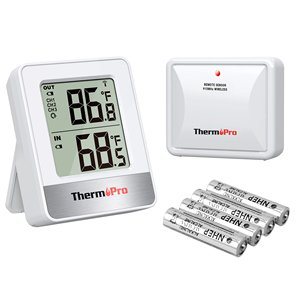 Thermopro tp200b Nhiệt kế không dây với cảm biến nhiệt độ ngoài trời Nhiệt kế cho nhà bé nhiệt độ phòng màn hình - Product Image 1