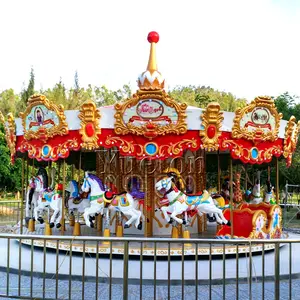 Europeo del Parco di Divertimenti Coperta Epoca di Lusso Elettrico Esterno Buon Natale Per Bambini Giostre Merry Go Round Carosello Per La Vendita