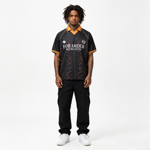 T-shirts Polo Vintage Color Block Ample <span class=keywords><strong>à</strong></span> Motifs <span class=keywords><strong>pour</strong></span> Hommes et Femmes – Coupe Oversize Personnalisée - Product Image 2