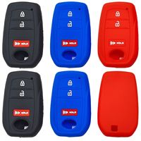 Étui de clé de voiture haut de gamme en silicone 2 + 1 boutons piles de télécommande incluses pour Toyota Sequoia Tundra Tacoma accessoire de couverture de clé