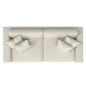 Divano Moderno Ecologico e Durevole a Due Posti per Soggiorno, con Struttura in Legno e Cuscini in Tessuto Delicato sulla Pelle - Product Image 2