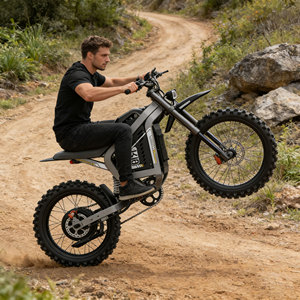 มอเตอร์ไซค์วิบาก Dirt Bike 3000W มอเตอร์ 72V แบตเตอรี่ จักรยานยนต์ไฟฟ้าสำหรับขับขี่บนภูเขา รุ่น OUXI  60v สำหรับขับขี่ออฟโรด - Product Image 2