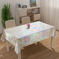 Nappe rectangulaire RNPT en tissu nacré blanc irisé, subtilement uni, pour baby shower