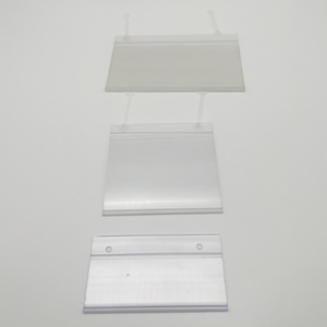 Porte-étiquette de prix suspendu en PVC transparent, style boucle, pour merchandising en magasin, support d'étiquette de produit pour crochet de présentation, en plastique transparent - Product Image 1