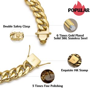 สร้อยข้อมือแบบ Cuban Link ชุบทอง 14K ขนาด 12 มม. สำหรับผู้ชาย, สร้อยสแตนเลส 316L หนาสำหรับผู้ชายและผู้หญิง, ของขวัญสำหรับวันเกิดและวันหยุด - Product Image 4