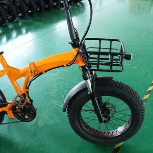 Yeni tam süspansiyon küçük katlanır yağ elektrikli bisiklet/iri tekerli elektrikli bisiklet/ebike e bisiklet fatbike alüminyum kargo sepeti