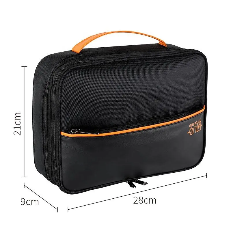 Double Layers Travel Digital Electronics Accessories Organizer Bag Date USB Cable Storage Organizer Bag Free Dividers