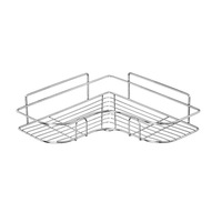 Panier de rangement d'angle en acier inoxydable et étagère murale sans perçage pour l'organisation de la salle de bain |   Portable