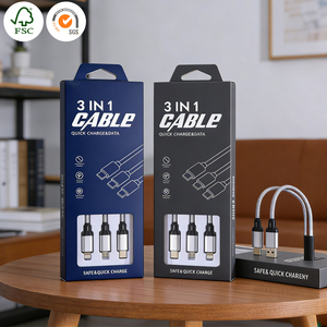 Boîte d'emballage UV aseptique pour tête de charge PD 20W, en carton ondulé écologique et recyclable, personnalisable, pour câble de données Type-C PD - Product Image 1