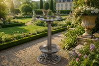 Piedestal en résine de cuivre antique 3-en-1, résistant à l'eau, écologique, avec cadran solaire, pour bain d'oiseaux et jardinière, et ornement grenouille