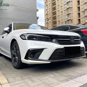 Kit carrosserie pour Honda Civic 11e génération 2021+ : séparateur de pare-chocs avant, aileron latéral, déflecteur d'air, lame de vent, aspect carbone/noir brillant - Product Image 6