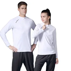 Groothandel Hoge Kwaliteit Mannen Sport Hardloopkleding In Voorraad Mannelijke Top Rits 4 Way Stretch T-Shirt Voor Mannen