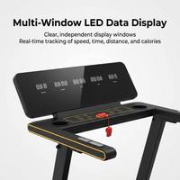 Tapis roulant électrique pliable Powermax Home pour sous le bureau avec inclinaison automatique, écran LED, fonction calories, moteur 1.0HP