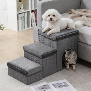 Pet Stairs Luxury With Cat House 3 Step <b>Dog</b> Ramp Climbing Steps for High <b>Bed</b> Wholesale Factory Vendor Bulk - Product Image 2