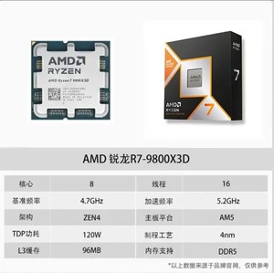 R7 9800X3D ชิ้นส่วนกระดาษวงจรรวมประมวลผล CPU - Product Image 2