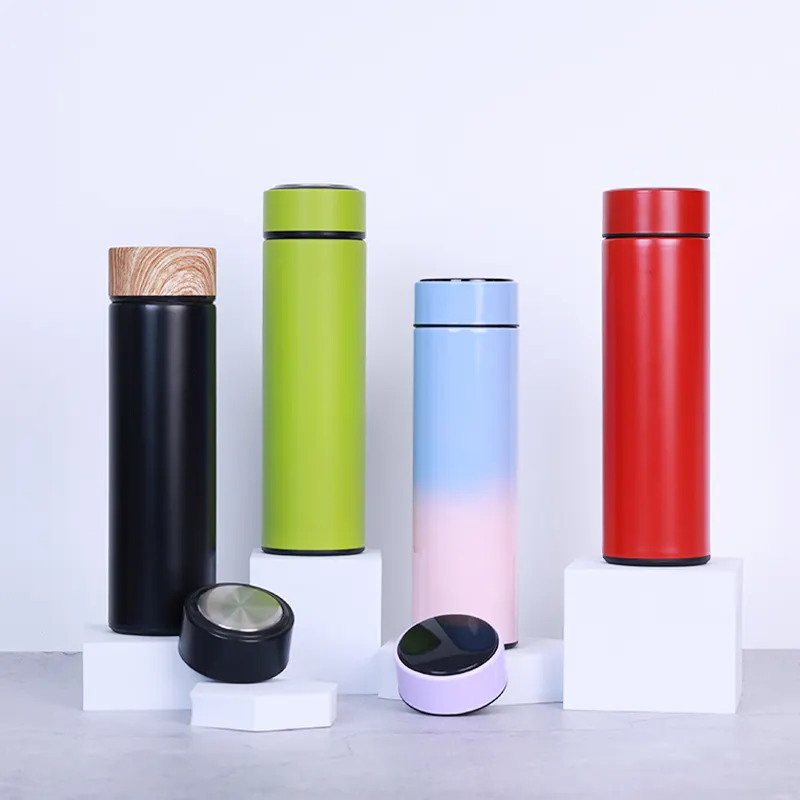 16oz Stainless Steel Termo Digital Tumbler Vacuum Flask Insulated Led Thermo Smart Water Bottle With Temperature Display