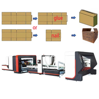 Machine en ligne de dossier Gluer Stitcher Strapper automatique, pour la fabrication de boîtes en carton ondulé